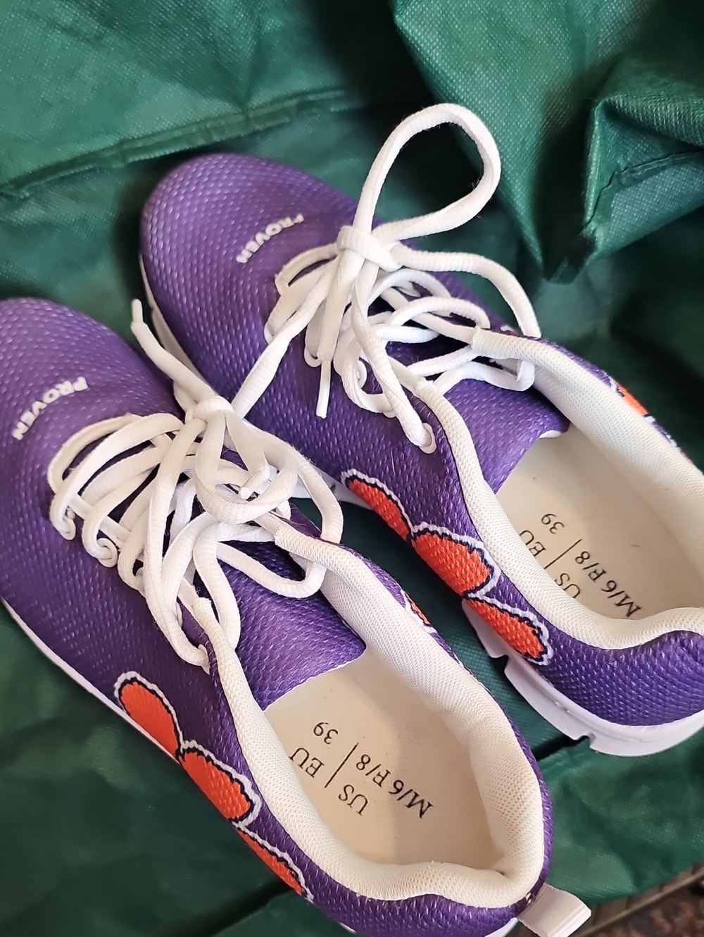 Women's Clemson Purple Tiger Paw Lace-Up Athletic Shoes